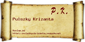 Pulszky Krizanta névjegykártya